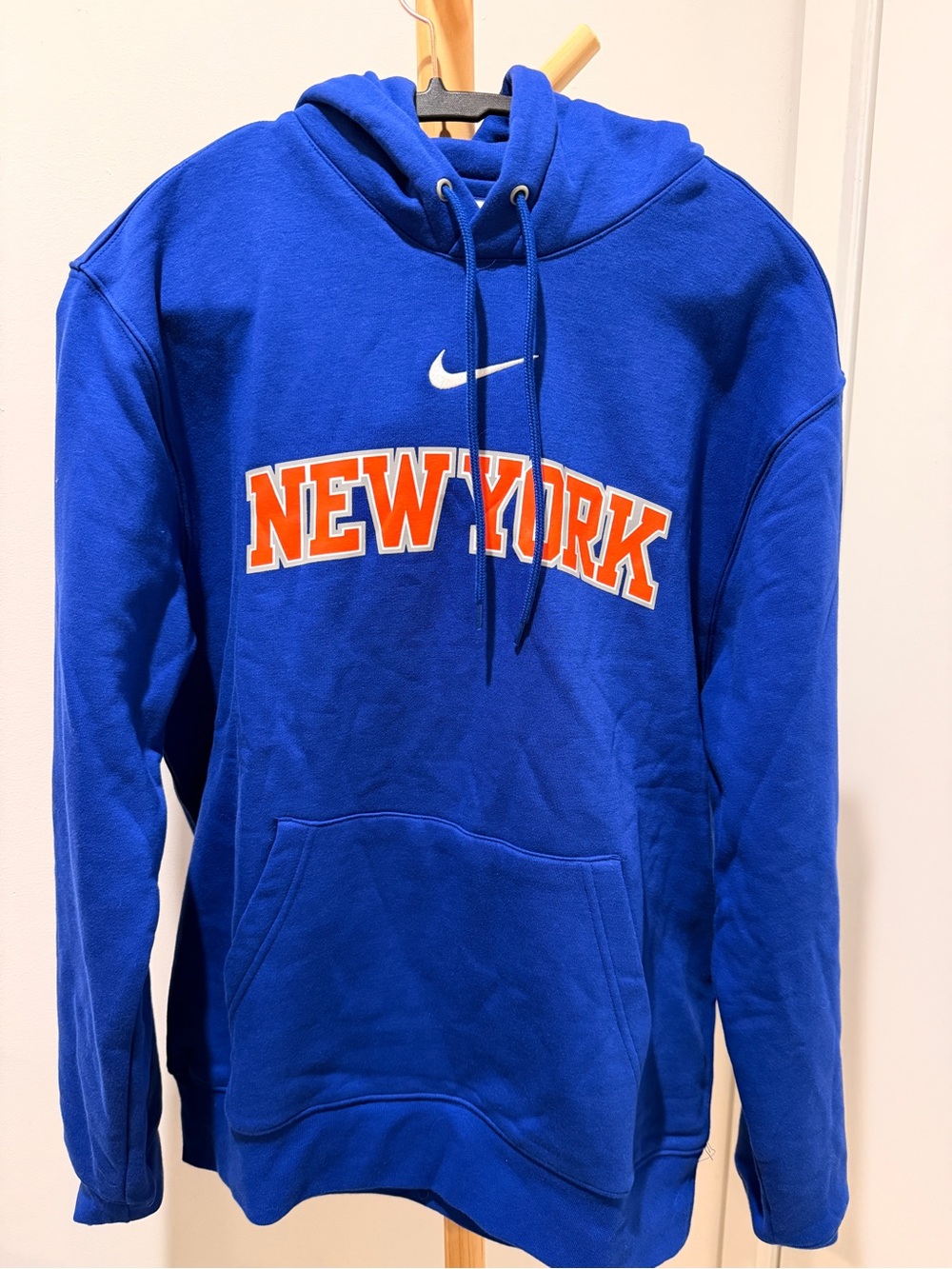 NBA Royal Blue Pullover Hoodie with Orange NEW YORK Script